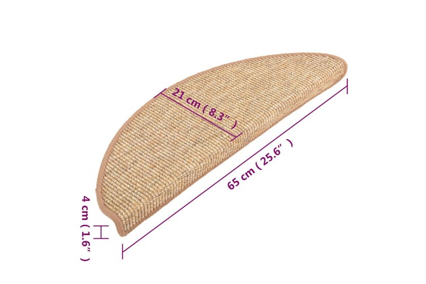 vidaXL 326904 Stair Mats Self-adhesive 15 Pcs Light Brown 65x21x4cm vidaXL 326904 Stair Mats Self-adhesive 15 Pcs Light Brown 65x21x4cm