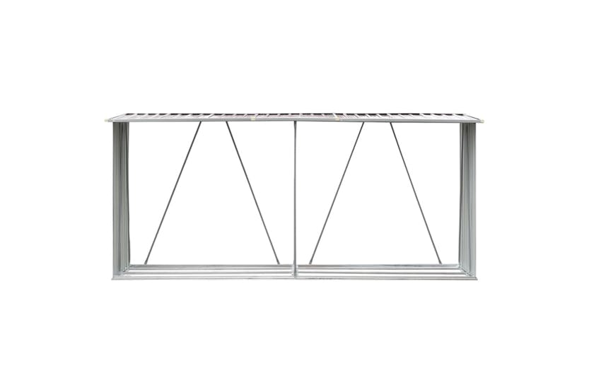 vidaXL 47084 Garden Log Storage Shed Galvanised Steel 330x84x152cm Brown vidaXL 47084 Garden Log Storage Shed Galvanised Steel 330x84x152cm Brown