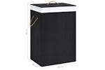 vidaXL 320757 Bamboo Laundry Basket Black vidaXL 320757 Bamboo Laundry Basket Black