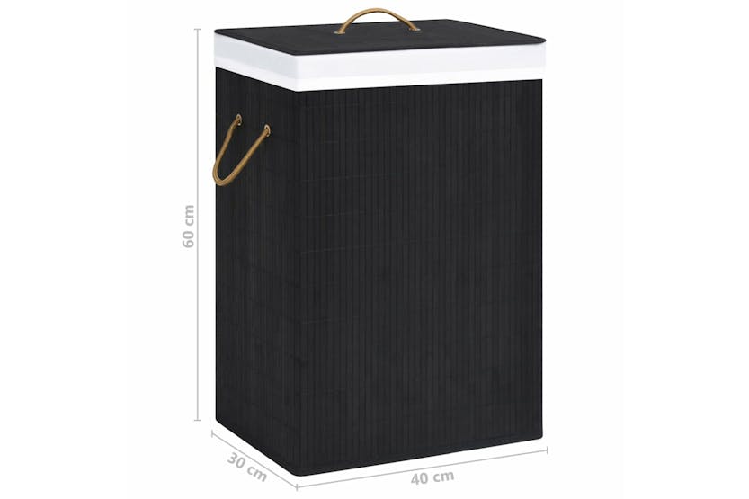 vidaXL 320757 Bamboo Laundry Basket Black vidaXL 320757 Bamboo Laundry Basket Black