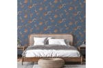 Dutch Wallcoverings 442588 Wallpaper Flower Dark Blue And Bronze Dutch Wallcoverings 442588 Wallpaper Flower Dark Blue And Bronze