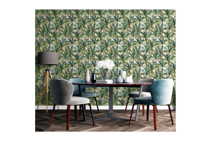 Dutch Wallcoverings 442567 Wallpaper Palm Trees Green And White Dutch Wallcoverings 442567 Wallpaper Palm Trees Green And White