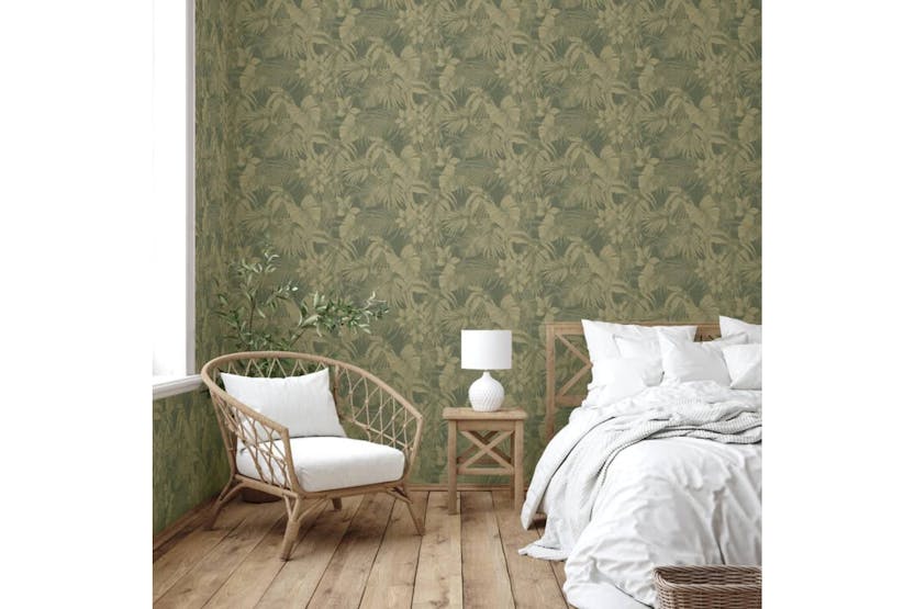 Dutch Wallcoverings 442582 Wallpaper Joelle Green And Gold Dutch Wallcoverings 442582 Wallpaper Joelle Green And Gold