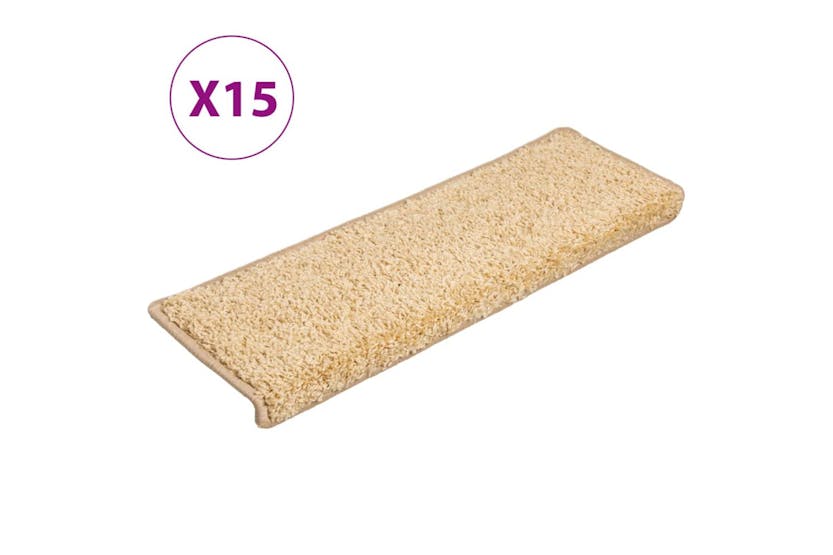 vidaXL Carpet Stair Treads 15 Pcs 65x21x4cm Brown vidaXL Carpet Stair Treads 15 Pcs 65x21x4cm Brown