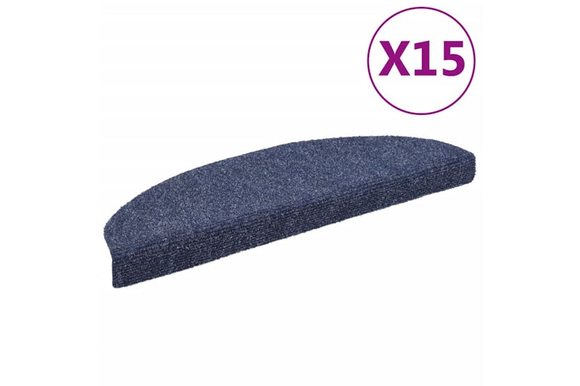 vidaXL 132701 15 Pcs Self-adhesive Stair Mats Needle Punch 65x21x4cm Blue vidaXL 132701 15 Pcs Self-adhesive Stair Mats Needle Punch 65x21x4cm Blue