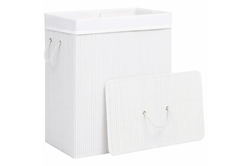 vidaXL 320744 Bamboo Laundry Basket White 100 L vidaXL 320744 Bamboo Laundry Basket White 100 L