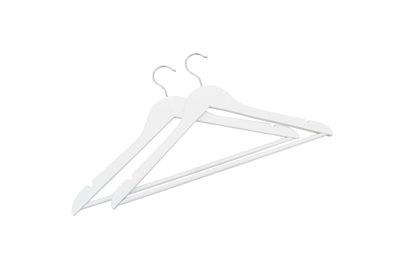 vidaXL 289914 20 Pcs Clothes Hanger Set Non-slip White Hardwood vidaXL 289914 20 Pcs Clothes Hanger Set Non-slip White Hardwood