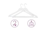 vidaXL 289915 50 Pcs Clothes Hanger Set Non-slip White Hardwood vidaXL 289915 50 Pcs Clothes Hanger Set Non-slip White Hardwood