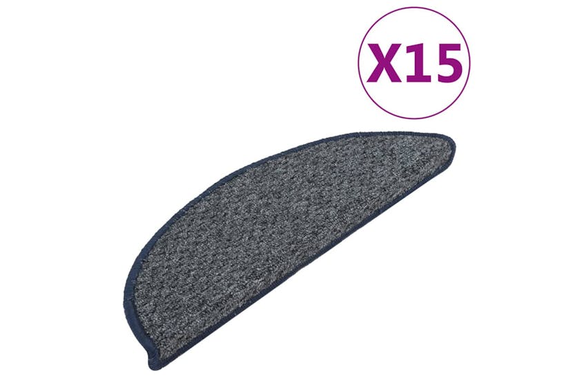 vidaXL 149893 Carpet Stair Treads 15 Pcs Dark Blue 56x17x3cm vidaXL 149893 Carpet Stair Treads 15 Pcs Dark Blue 56x17x3cm