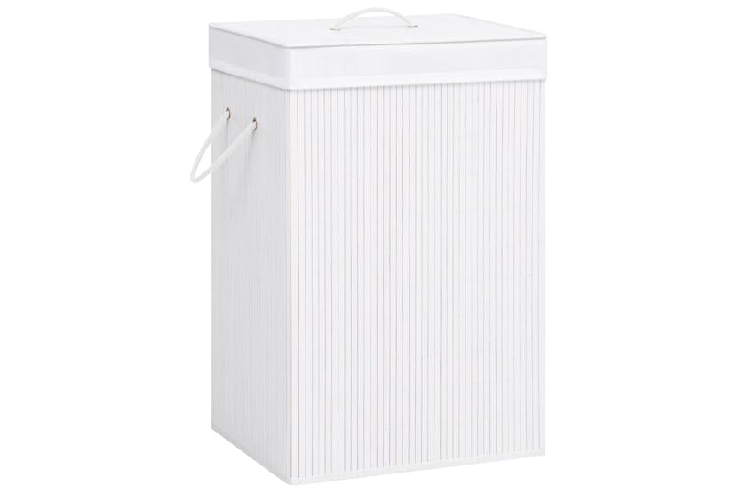 vidaXL 320751 Bamboo Laundry Basket White vidaXL 320751 Bamboo Laundry Basket White