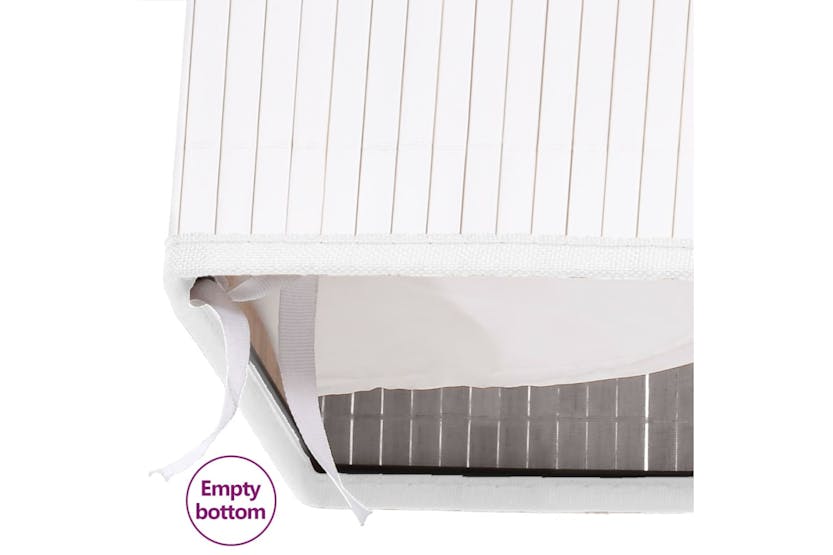 vidaXL 320751 Bamboo Laundry Basket White vidaXL 320751 Bamboo Laundry Basket White