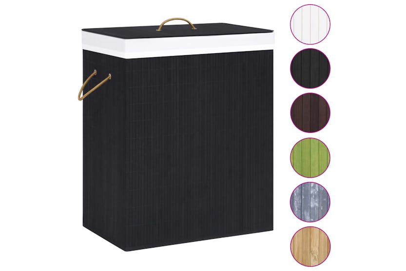vidaXL 320746 Bamboo Laundry Basket Black 100 L vidaXL 320746 Bamboo Laundry Basket Black 100 L