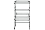 vidaXL 344377 2-tier Laundry Drying Rack With Wheels Silver 60x70x106cm vidaXL 344377 2-tier Laundry Drying Rack With Wheels Silver 60x70x106cm