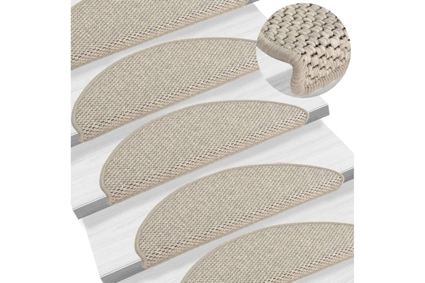vidaXL 326871 Stair Mats Self-adhesive Sisal-look 15 Pcs 65x21x4cm Taupe vidaXL 326871 Stair Mats Self-adhesive Sisal-look 15 Pcs 65x21x4cm Taupe