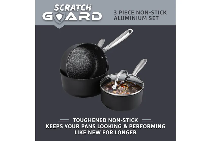 Prestige Scratch Guard Non Stick Saucepan Set | 3 Piece Prestige Scratch Guard Non Stick Saucepan Set | 3 Piece