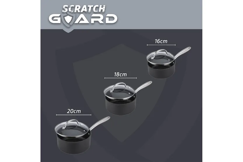 Prestige Scratch Guard Non Stick Saucepan Set | 3 Piece Prestige Scratch Guard Non Stick Saucepan Set | 3 Piece