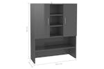 vidaXL 808394 Washing Machine Cabinet High Gloss Grey 70.5x25.5x90cm vidaXL 808394 Washing Machine Cabinet High Gloss Grey 70.5x25.5x90cm