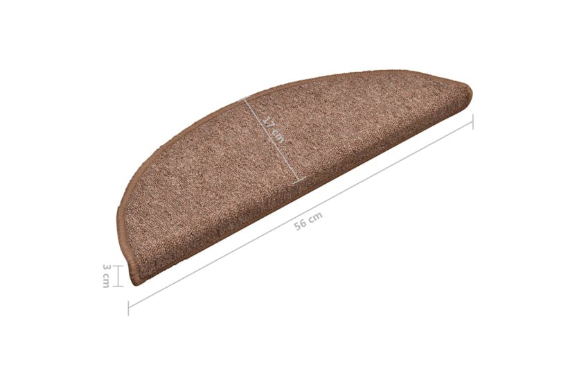 vidaXL 322366 Carpet Stair Treads 15 Pcs Brown 56x17x3cm vidaXL 322366 Carpet Stair Treads 15 Pcs Brown 56x17x3cm