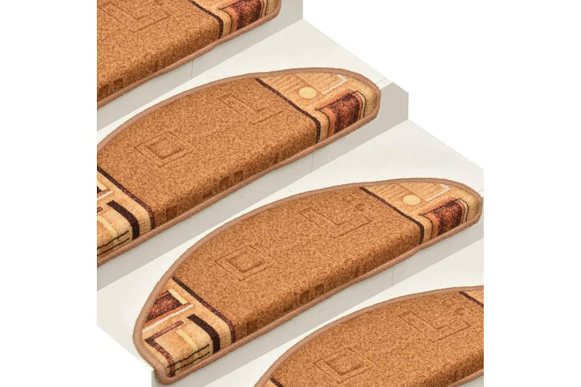 vidaXL 322411 Self-adhesive Stair Mats 15 Pcs Beige 65x21x4cm vidaXL 322411 Self-adhesive Stair Mats 15 Pcs Beige 65x21x4cm