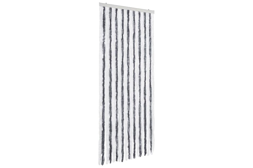 vidaXL Insect Curtain Grey And White 56x200cm Chenille vidaXL Insect Curtain Grey And White 56x200cm Chenille