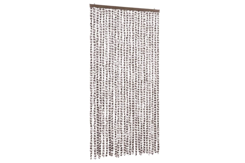vidaXL Insect Curtain Taupe And White 100x220cm Chenille vidaXL Insect Curtain Taupe And White 100x220cm Chenille