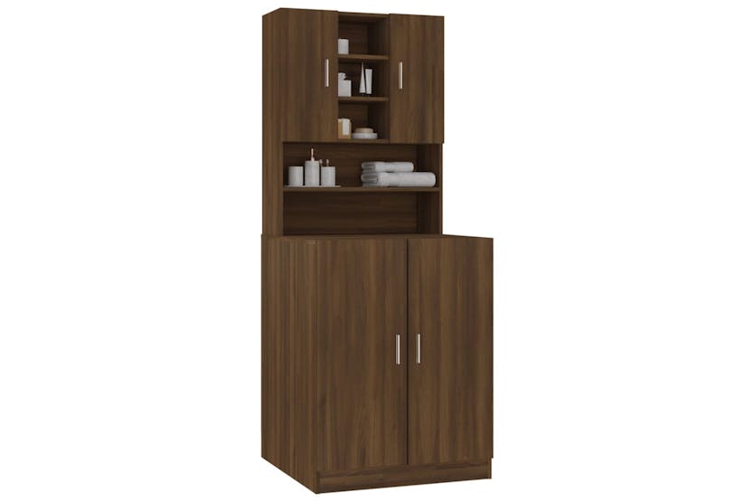 vidaXL 3120184 Washing Machine Cabinet Brown Oak Engineered Wood vidaXL 3120184 Washing Machine Cabinet Brown Oak Engineered Wood