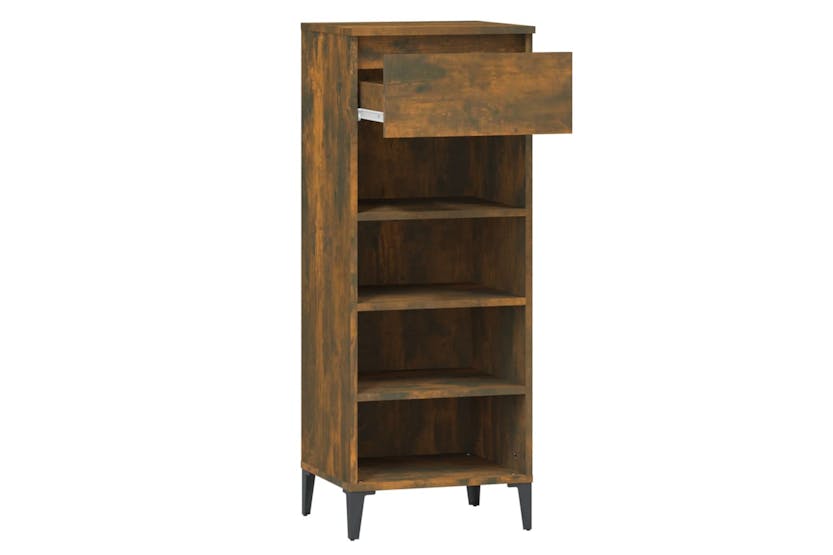 vidaXL 819785 Shoe Rack Smoked Oak 40x36x105cm Engineered Wood vidaXL 819785 Shoe Rack Smoked Oak 40x36x105cm Engineered Wood