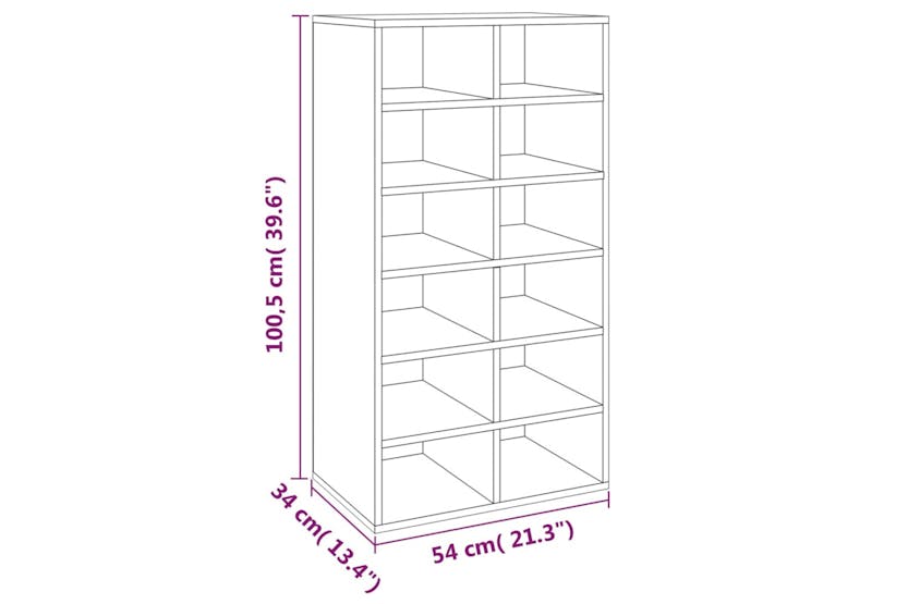 vidaXL 815311 Shoe Rack Brown Oak 54x34x100.5cm Engineered Wood vidaXL 815311 Shoe Rack Brown Oak 54x34x100.5cm Engineered Wood