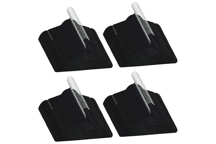 vidaXL 289922 100 Pcs Clothes Hanger Set Anti-slip Black Velvet vidaXL 289922 100 Pcs Clothes Hanger Set Anti-slip Black Velvet