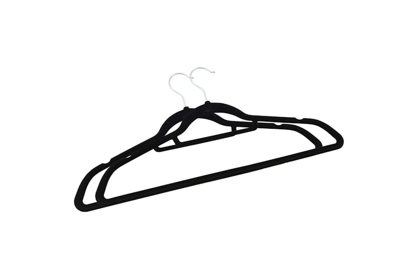 vidaXL 289921 50 Pcs Clothes Hanger Set Anti-slip Black Velvet vidaXL 289921 50 Pcs Clothes Hanger Set Anti-slip Black Velvet