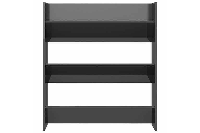 vidaXL 806793 Wall Shoe Cabinet High Gloss Grey 80x18x90cm Engineered Wood vidaXL 806793 Wall Shoe Cabinet High Gloss Grey 80x18x90cm Engineered Wood