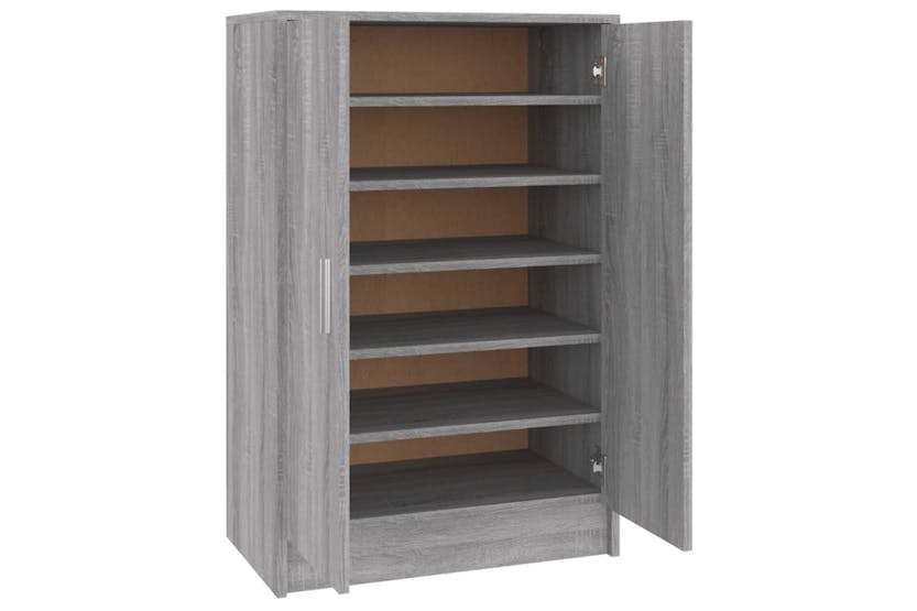 vidaXL Shoe Cabinet Grey Sonoma 60x35x92cm Engineered Wood vidaXL Shoe Cabinet Grey Sonoma 60x35x92cm Engineered Wood