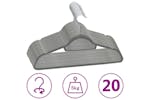 vidaXL 289917 20 Pcs Clothes Hanger Set Anti-slip Grey Velvet vidaXL 289917 20 Pcs Clothes Hanger Set Anti-slip Grey Velvet