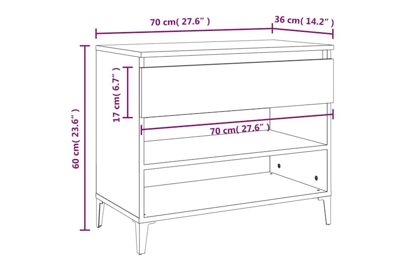 vidaXL 819771 Shoe Cabinet Brown Oak 70x36x60cm Engineered Wood vidaXL 819771 Shoe Cabinet Brown Oak 70x36x60cm Engineered Wood