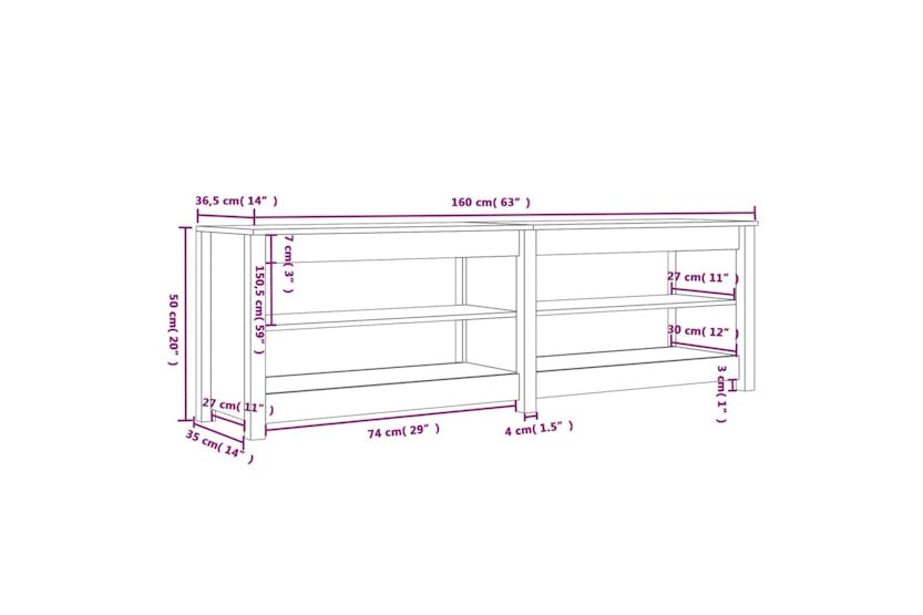 vidaXL 821727 Shoe Bench Honey Brown 160x36.5x50cm Solid Wood Pine vidaXL 821727 Shoe Bench Honey Brown 160x36.5x50cm Solid Wood Pine