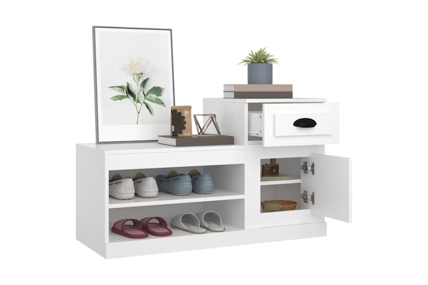 vidaXL 816416 Shoe Cabinet White 100x42x60cm Engineered Wood vidaXL 816416 Shoe Cabinet White 100x42x60cm Engineered Wood
