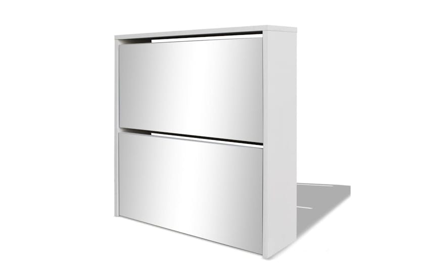 vidaXL 243046 Shoe Cabinet 2-layer Mirror White 63x17x67cm vidaXL 243046 Shoe Cabinet 2-layer Mirror White 63x17x67cm