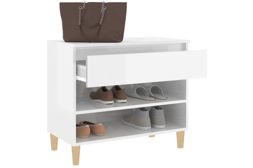vidaXL 819758 Shoe Cabinet High Gloss White 70x36x60cm Engineered Wood vidaXL 819758 Shoe Cabinet High Gloss White 70x36x60cm Engineered Wood