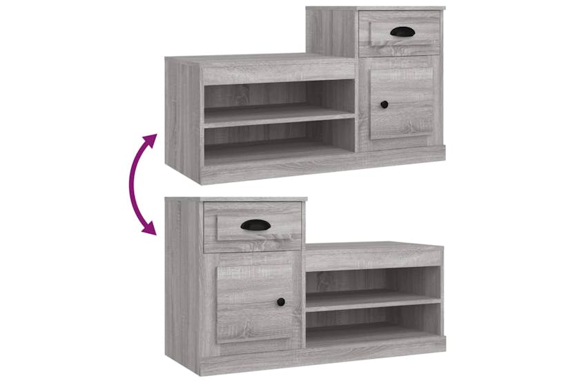 vidaXL 816422 Shoe Cabinet Grey Sonoma 100x42x60cm Engineered Wood vidaXL 816422 Shoe Cabinet Grey Sonoma 100x42x60cm Engineered Wood