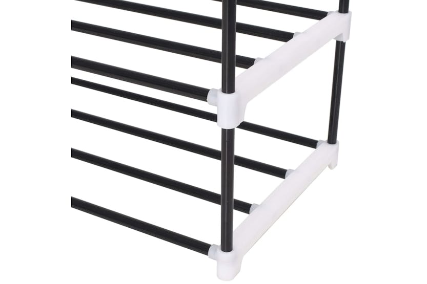 vidaXL 245627 Shoe Rack With 7 Shelves Metal And Plastic Black vidaXL 245627 Shoe Rack With 7 Shelves Metal And Plastic Black