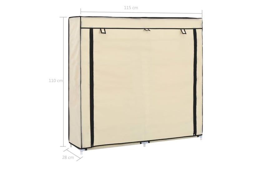 vidaXL 282433 Shoe Cabinet With Cover Cream 115x28x110cm Fabric vidaXL 282433 Shoe Cabinet With Cover Cream 115x28x110cm Fabric