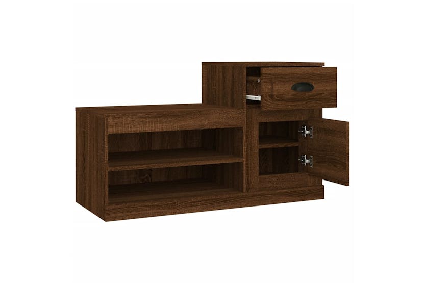 vidaXL 816423 Shoe Cabinet Brown Oak 100x42x60cm Engineered Wood vidaXL 816423 Shoe Cabinet Brown Oak 100x42x60cm Engineered Wood