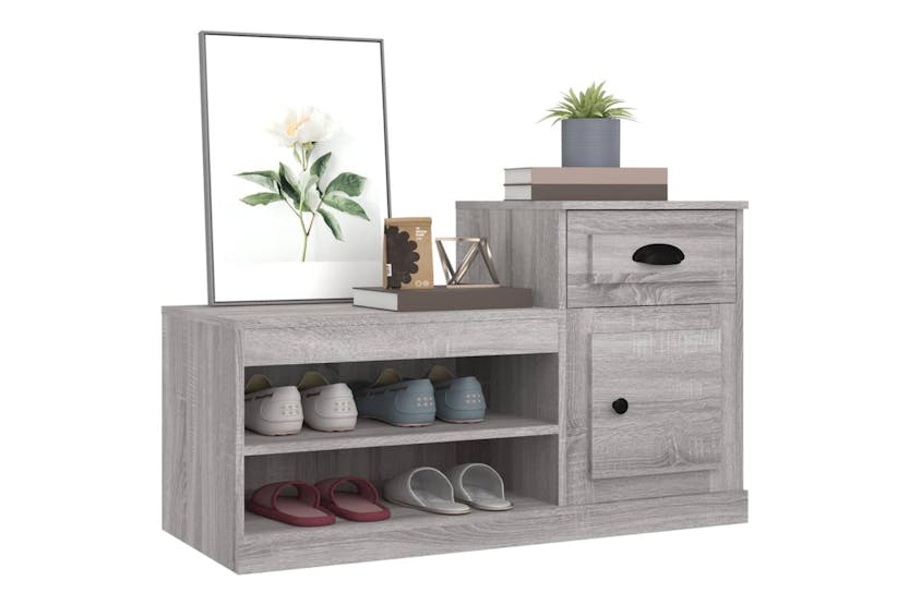 vidaXL 816422 Shoe Cabinet Grey Sonoma 100x42x60cm Engineered Wood vidaXL 816422 Shoe Cabinet Grey Sonoma 100x42x60cm Engineered Wood