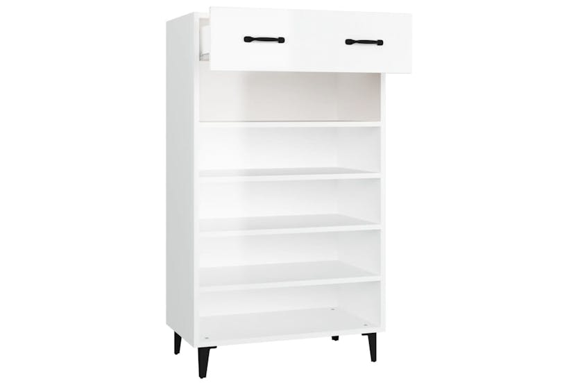 vidaXL 812795 Shoe Cabinet High Gloss White 60x35x105cm Engineered Wood vidaXL 812795 Shoe Cabinet High Gloss White 60x35x105cm Engineered Wood