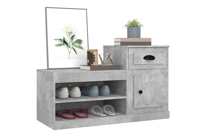 vidaXL 816420 Shoe Cabinet Concrete Grey 100x42x60cm Engineered Wood vidaXL 816420 Shoe Cabinet Concrete Grey 100x42x60cm Engineered Wood