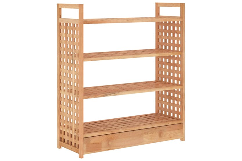 vidaXL 350359 Shoe Rack With Drawer 70x27x81cm Solid Wood Walnut vidaXL 350359 Shoe Rack With Drawer 70x27x81cm Solid Wood Walnut