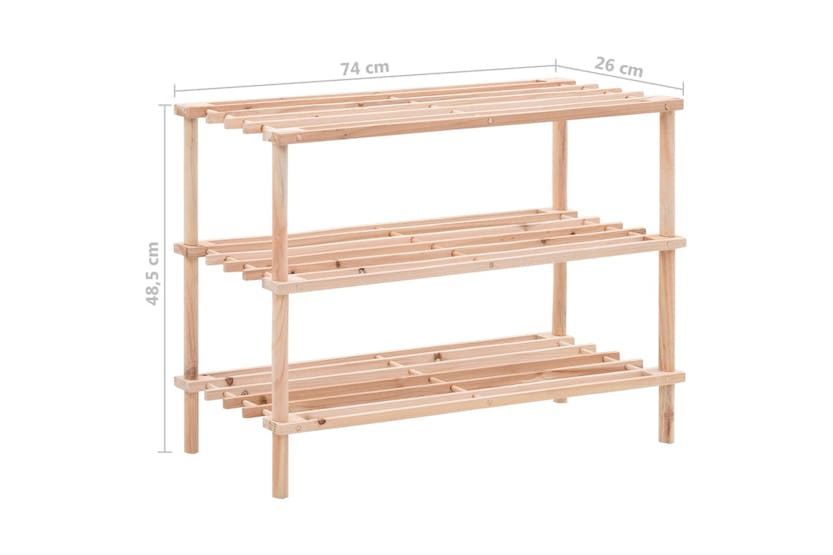 vidaXL 285200 3-tier Shoe Rack Solid Fir Wood vidaXL 285200 3-tier Shoe Rack Solid Fir Wood