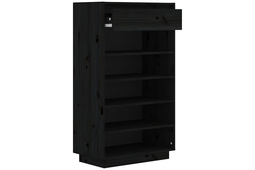 vidaXL 813554 Shoe Cabinet Black 60x34x105cm Solid Wood Pine vidaXL 813554 Shoe Cabinet Black 60x34x105cm Solid Wood Pine