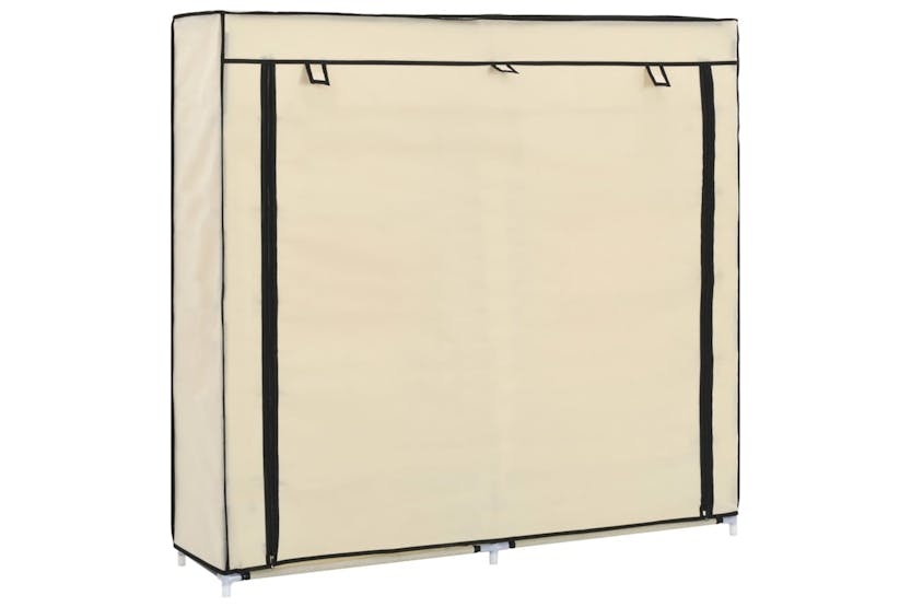 vidaXL 282433 Shoe Cabinet With Cover Cream 115x28x110cm Fabric vidaXL 282433 Shoe Cabinet With Cover Cream 115x28x110cm Fabric