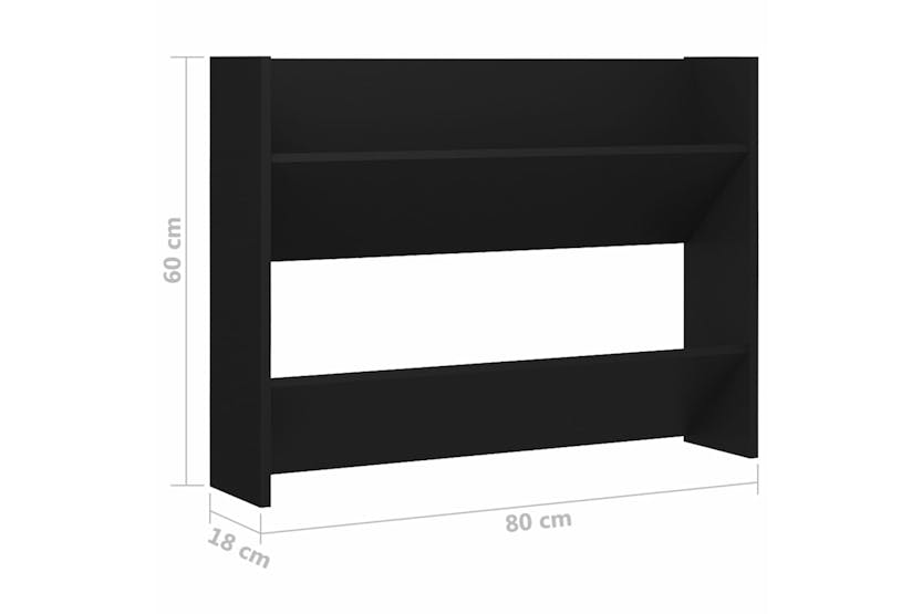 vidaXL 806743 Wall Shoe Cabinet Black 80x18x60cm Engineered Wood vidaXL 806743 Wall Shoe Cabinet Black 80x18x60cm Engineered Wood